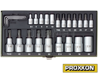Zdjęcie Zestaw kluczy nasadowych TX - 24 części - PROXXON (PR23102)