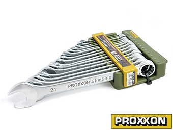 Zdjęcie Zestaw kluczy SLIM-LINE, płasko-oczkowe - 15 sztuk - PROXXON (PR23821)