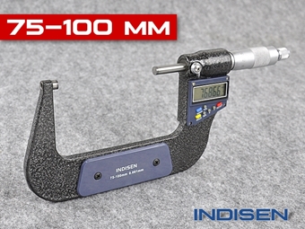 Zdjęcie Mikrometr elektroniczny zewnętrzny 75-100 mm | odczyt 0,001 mm - INDISEN (2311-7510)
