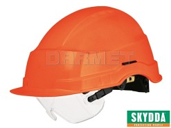 Kask ochronny IRIS II z wbudowanym wizjerem, pomarańczowy, rozmiar 53-63 - SKYDDA (035600188)