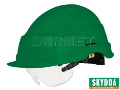 Kask ochronny IRIS II z wbudowanym wizjerem, zielony, rozmiar 53-63 - SKYDDA (035600378)