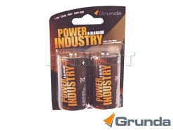 Baterie alkaliczne Power Industry LR20 - D - 13500 mAh - 1,5V - 2 szt. - GRUNDA (0236-00018)