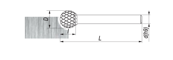 Pilnik obrotowy kulisty KUD, 10x9MM, chwyt 6MM - FENES (0641-500-015-100)