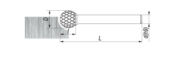 Pilnik obrotowy kulisty KUD, 3x3MM, chwyt 3MM - FENES (0641-500-015-030)