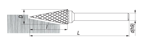 Pilnik obrotowy stożkowy ostry SKM, 12x25MM, chwyt 6MM - FENES (0641-500-045-120)