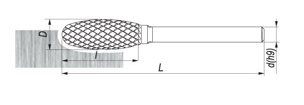 Pilnik obrotowy owalny TRE, 6x10MM, chwyt 3MM - FENES (0641-500-020-060)