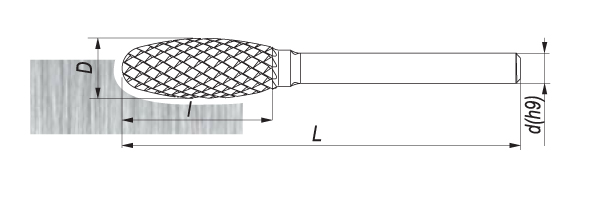 Pilnik obrotowy owalny TRE, 12x20MM, chwyt 6MM - FENES (0641-500-020-120)