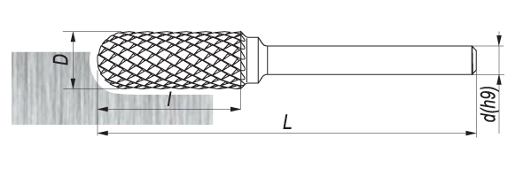 Pilnik obrotowy walcowy z czołem kulistym WRC, 10x20MM, chwyt 6MM - FENES (0641-500-010-100)