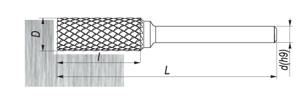 Pilnik obrotowy walcowo-czołowy ZYAS, 16x25MM, chwyt 6MM - FENES (0641-500-005-160)