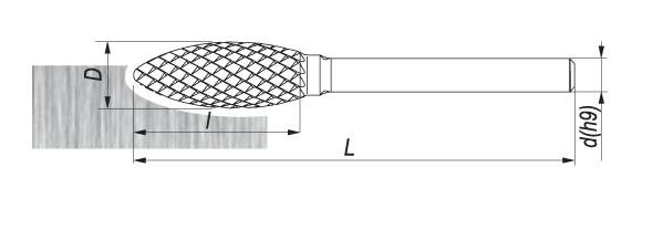 Pilnik obrotowy płomykowy, 3x8MM, chwyt 3MM - FENES (0641-500-035-030)