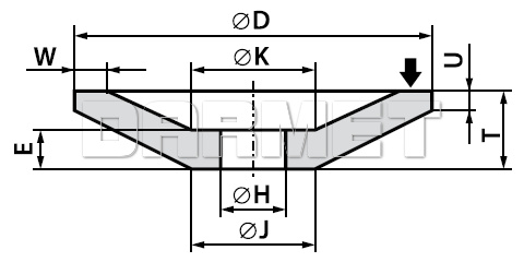 Ściernica talerzowa, typ 12 - 150MM x 16MM x 32MM 99A 46J - ANDRE (520142)