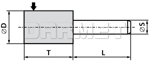 Ściernica trzpieniowa walcowa, typ 5210 - 50MM x 25MM x 6MM 95A 24Q - ANDRE (550366)