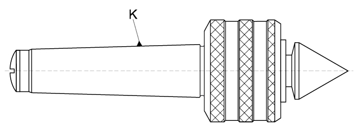 Kieł tokarski obrotowy z końcówkami wymiennymi - Morse 2 (DM 432)