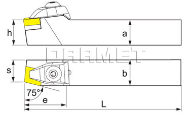 Nóż tokarski składany do toczenia zewnętrznego: DCBNR-2525-M12