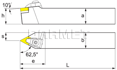 Nóż tokarski składany do toczenia zewnętrznego: DDPNN-2525-M15