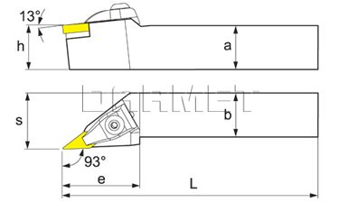 Nóż tokarski składany do toczenia zewnętrznego: DVJNL-3232-P16