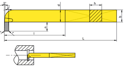 NÓŻ TOKARSKI WYTACZAK HAKOWY NNWc ISO11 WIELKOŚĆ 25x25, WĘGLIK U10 (M10)