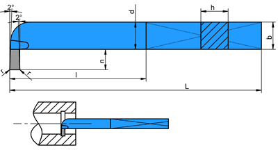 NÓŻ TOKARSKI WYTACZAK HAKOWY NNWc ISO11 WIELKOŚĆ 25x25, węglik S30 (P30)