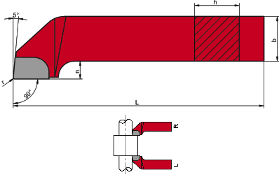 NÓŻ TOKARSKI BOCZNY ODSADZONY NNBe ISO6 WIELKOŚĆ 10x10, WĘGLIK H10 (K10)