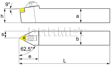Nóż tokarski składany do toczenia zewnętrznego: MDPNN-2525-M1504