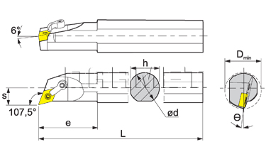 Nóż tokarski składany do toczenia wewnętrznego: S20Q-MDQNR-15