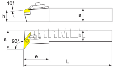 Nóż tokarski składany do toczenia zewnętrznego: MVUNL-1616-H16