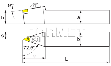 Nóż tokarski składany do toczenia zewnętrznego: MVVNN-2525-M16