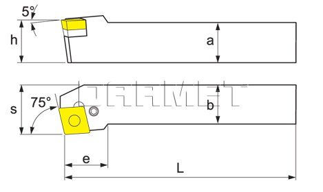 Nóż tokarski składany do toczenia zewnętrznego: PCKNR-2525-M16