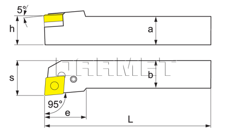 Nóż tokarski składany do toczenia zewnętrznego: PCLNL-2525-M16