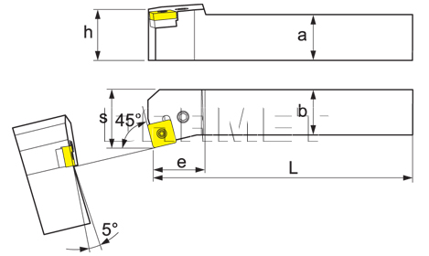 Nóż tokarski składany do toczenia zewnętrznego: PSKNL-3232-P15