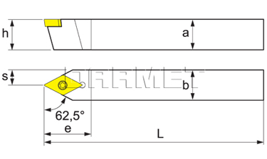 Nóż tokarski składany do toczenia zewnętrznego: SDNCN-1616-H11