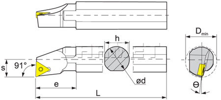 Nóż tokarski składany do toczenia wewnętrznego: S16Q-STFCL11