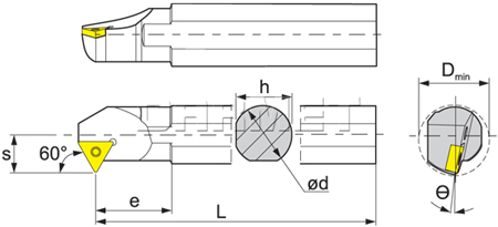 Nóż tokarski składany do toczenia wewnętrznego: S205R-STWCL16