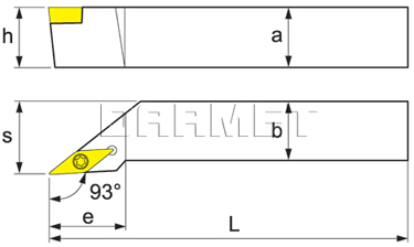 Nóż tokarski składany do toczenia zewnętrznego: SVJBL-2525-M11