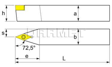 Nóż tokarski składany do toczenia zewnętrznego: SVVBN-1616-H16