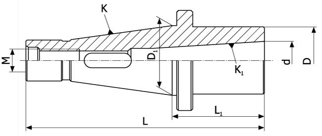 Tuleja redukcyjna ISO50  - Morse MS1 z płetwą (DM-154)