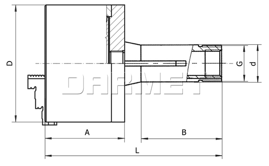uchwyt tokarski żeliwny 3-szczękowy DARMET
