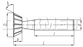 rysunek techniczny frezu kątowego wewnętrznego na połączenia jaskółczy ogon din1833