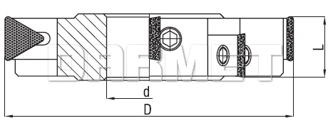 Frez składany tarczowy trzystronny na przemian skośny 334.51 - 1625 - DOLFAMEX