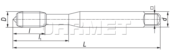 Gwintowniki maszynowe, opti gwint metryczny DIN 371 - rysunek techniczny