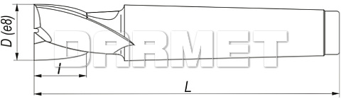 Frez 2-ostrzowy krótki z chwytem stożowym Morse'a DIN326-D, HSS-E TiN Golden Line - 30MM - FENES