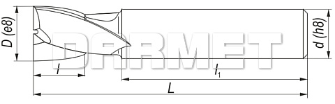 Frez 2-ostrzowy trzpieniowy do rowków na wpusty z chwytem walcowym DIN327-B K, HSS TiN Golden Line - 3MM - FENES