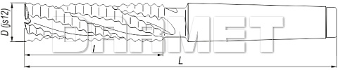 Frez trzpieniowy, długi walcowo-czołowy do obróbki zgrubnej z chwytem stożkowym Morse'a DIN845-B L-NR, HSS-E - 30MM - FENES