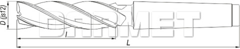 Frez trzpieniowy, długi walcowo-czołowy z chwytem stożkowym Morse'a DIN845-B L-N, HSS-E - 27MM - FENES