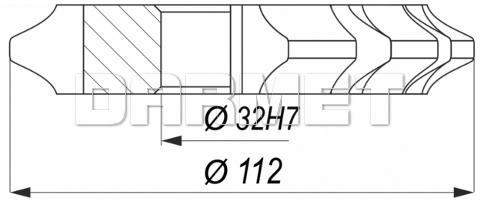 Frez modułowy krążkowy do kół zębatych o zarysie ewolwentowym  #1 - 12-ostrzowy, NFMb HSS - FENES
