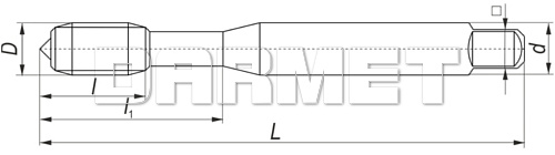 Gwintowniki maszynowe HSS-E, powłoka OX, DIN371-C - gwint metryczny zwykły, nieprzelotowy (Rm ≤ 800) - FENES (0641-305-110-...)