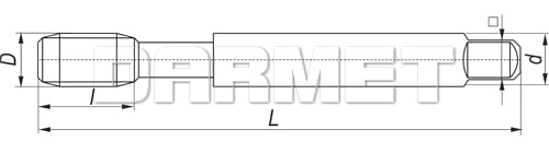 Gwintowniki maszynowe HSS-E, powłoka TiN, DIN371-C - gwint metryczny zwykły, przelotowy (Rm ≤ 1000) - FENES (0641-305-135-...)
