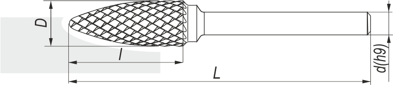 Pilnik obrotowy łukowy z czołem kulistym RBF, 16x25MM, chwyt 6MM - FENES (0641-500-025-160)