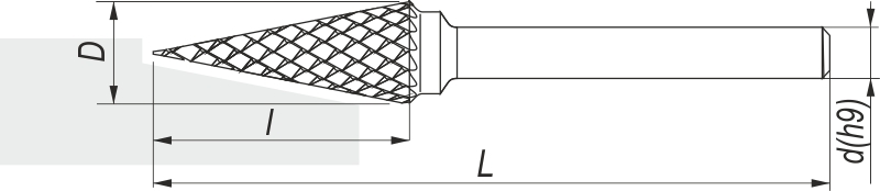 Pilnik obrotowy stożkowy ostry SKM, 12x25MM, chwyt 6MM - FENES (0641-500-045-120)
