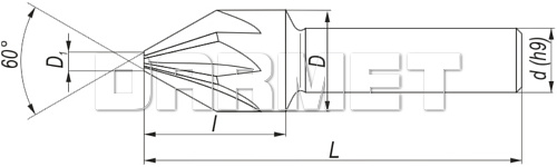 Pogłębiacz stożkowy 60°, DIN 334-A HSS - FENES (0641-261-200-...)
